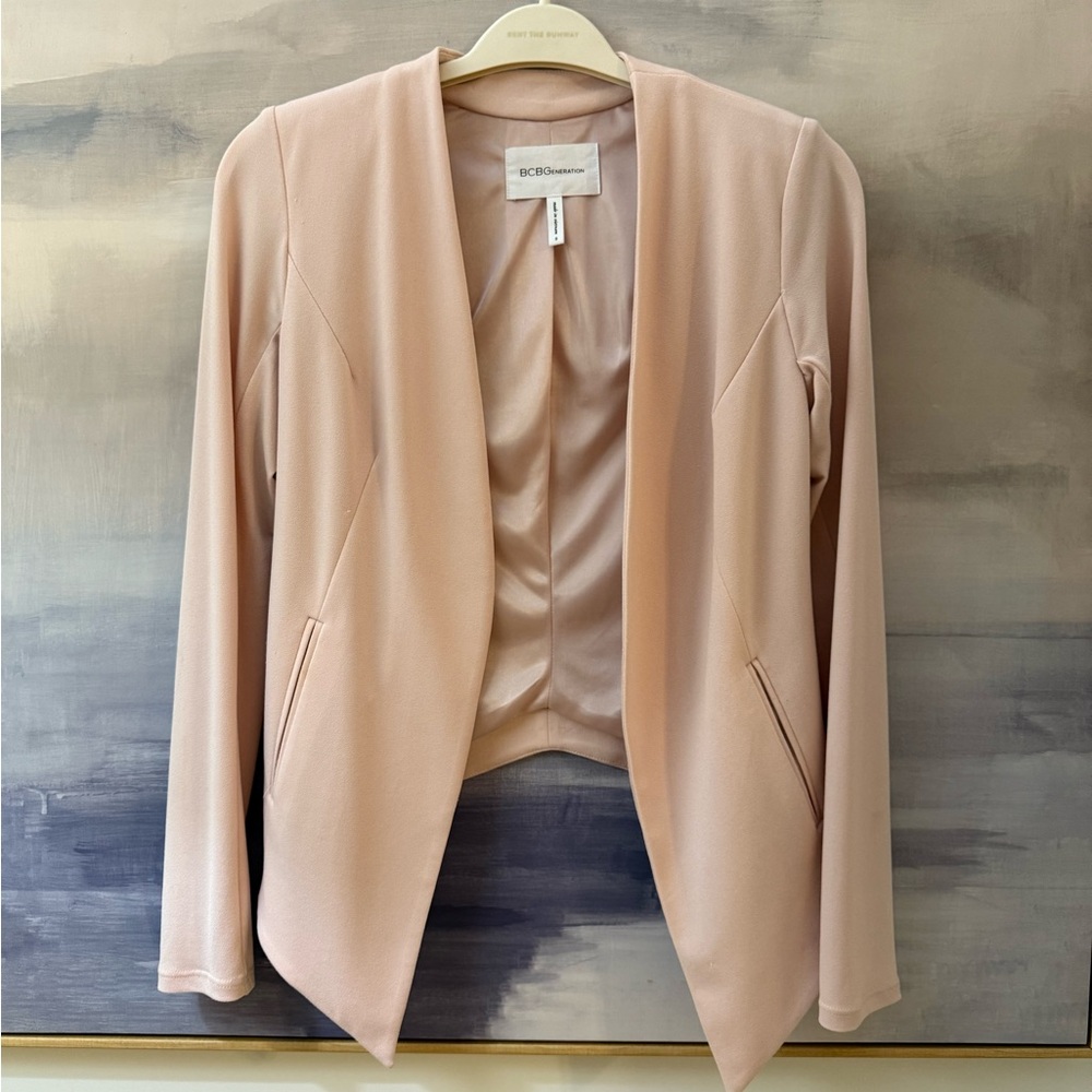 BCBGeneration Open-Front Blazer in Blush
